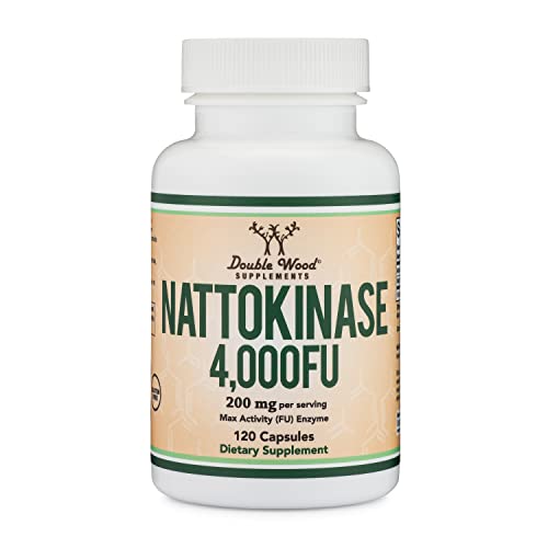 Nattokinase Supplement 4,000 FU Servings, 120 Capsules by Double Wood