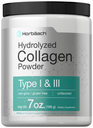 Hydrolyzed Collagen Powder 7oz | Type I and III | Multi Collagen Peptides | Keto & Paleo Friendly | Unflavored & Gluten Free | by Horbaach